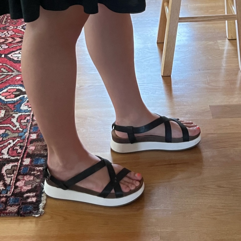 Black platform sandals